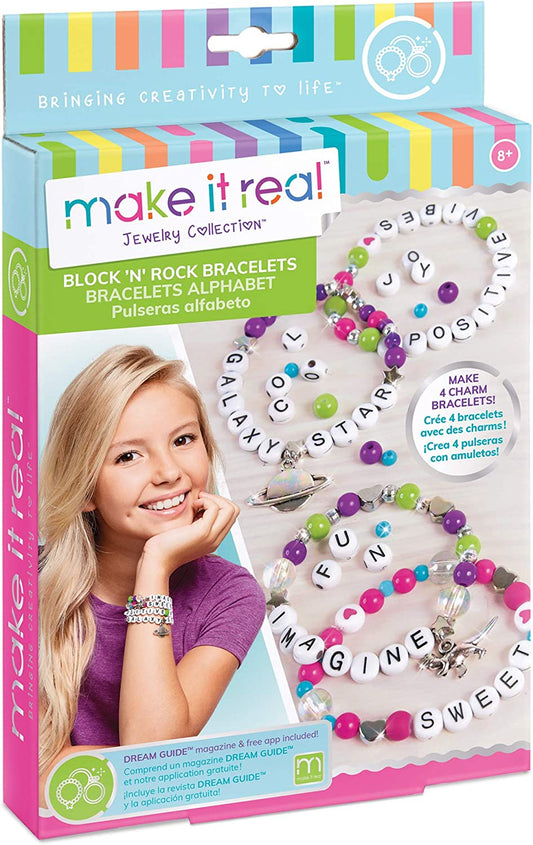 Make It Real – Block n’ Rock Bracelets. DIY Alphabet Letter Beads & Charms Bracelet Making